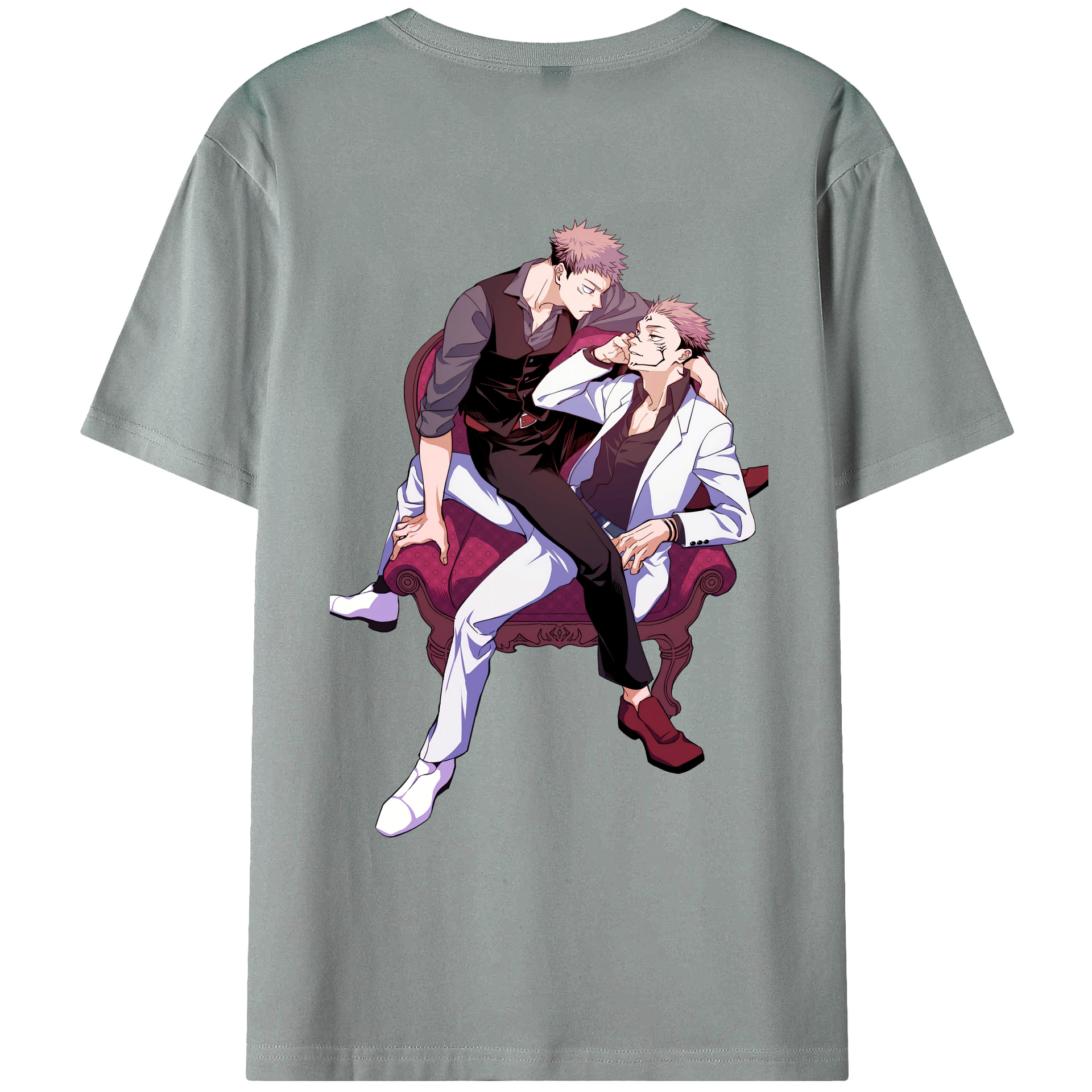 （画像用） 呪術廻戦 Jujutsu Kaisen 綿100％ メンズ半袖Tシャツ（バックプリント） 通気性